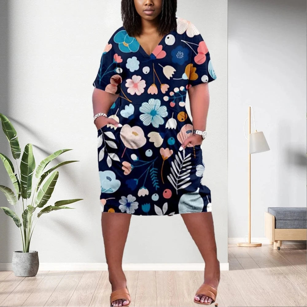 2 XL / pic12 D1202ME17 2023 New Design Digital Printing Avatar Commuter Midi V Neck Long Sleeved Dress Sehe Fashion