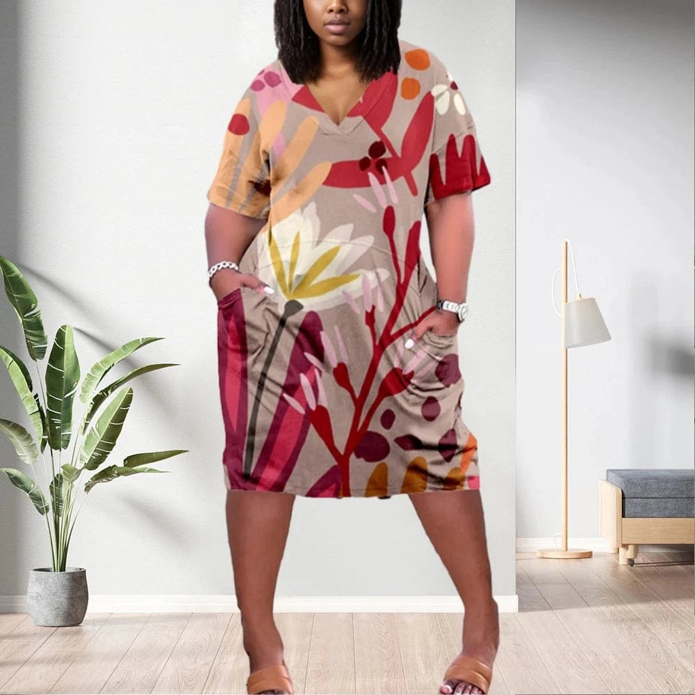 2 XL / pic4 D1202ME17 2023 New Design Digital Printing Avatar Commuter Midi V Neck Long Sleeved Dress Sehe Fashion