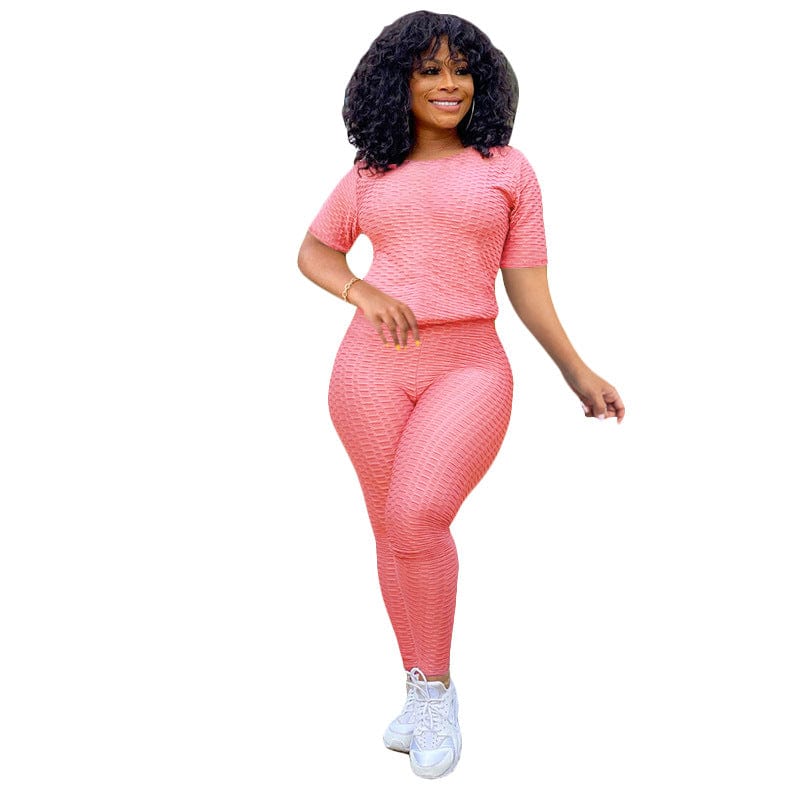 2 XL / Pink Summer 2022 Women Nylon Spandex Stretchy Sweatsuit Fitness Yoga Set Sports Wear Tracksuit Sweatpants 2 Piece Sweat Suits xs