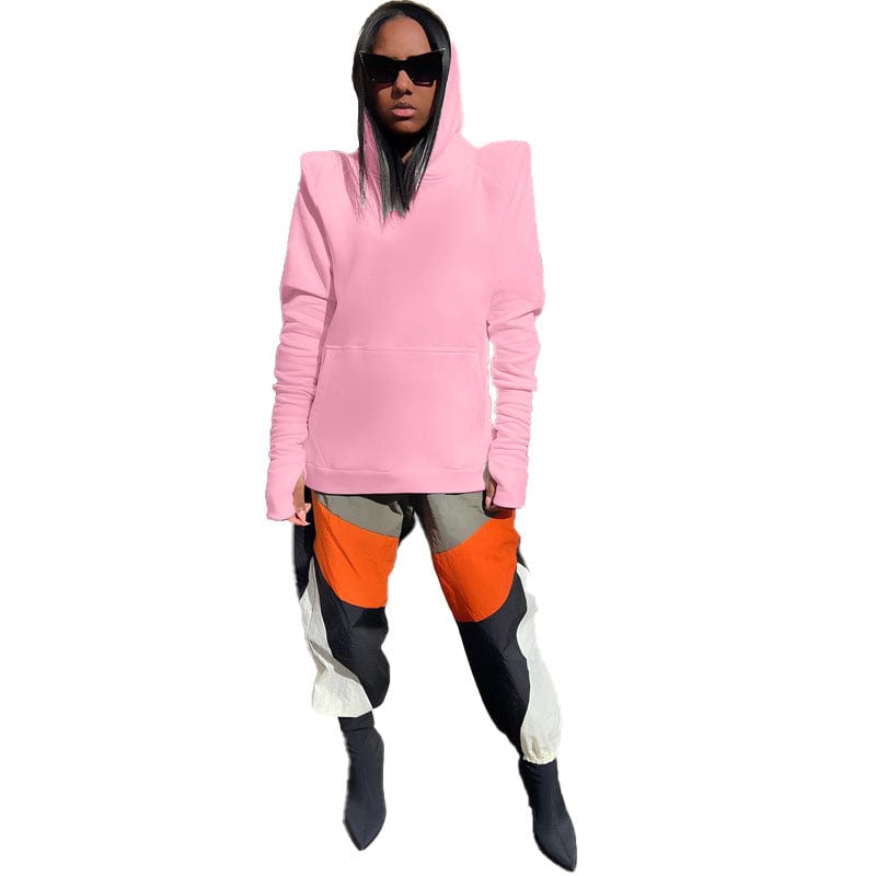 2 XL / Pink Y2K Women Hoodies Streetwear Simple Hoodie  Solid  Casual Sweater Women Clothing Winter Long Sweater with Pocket