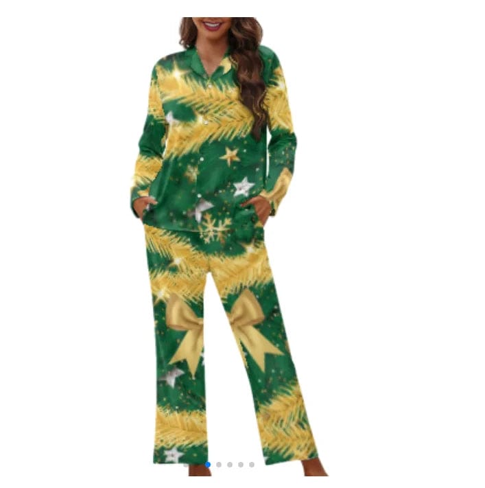 2 XL / VBFJ1610 Fancy Christmas Pyjamas Set Print Long Sleeve Top And Long Pants Loungewear Family Matching Christmas Pajamas Family Sleepwear
