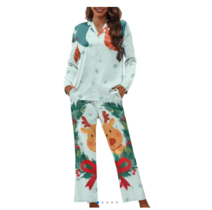 2 XL / VBFJ1612 Fancy Christmas Pyjamas Set Print Long Sleeve Top And Long Pants Loungewear Family Matching Christmas Pajamas Family Sleepwear