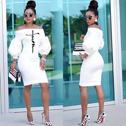 2 XL / White 2022 Hot sale faith tops off shoulder long sleeve maxi dress ladies casual  bodycon dresses for women lounge wear faith clothes