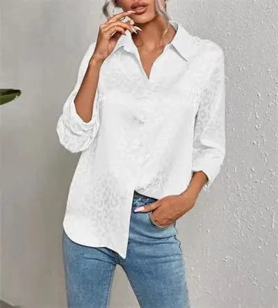 2 XL / White Wholesale Girls Blouses&shirts Fashion Leopard Long Sleeve Tops New Women Blouse