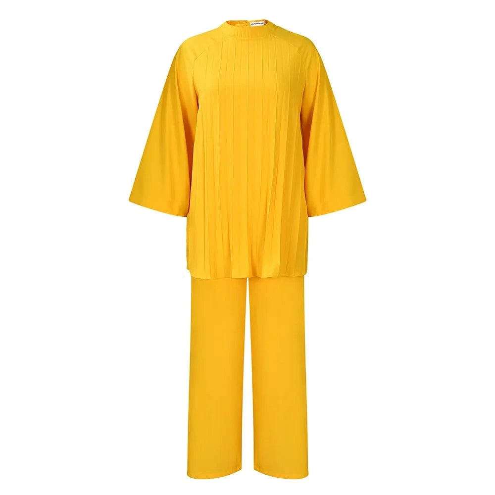 2 XL / Yellow Women'S Fall New Fashion Loose Big Yards 2 Sets European And American Two-Piece Suit