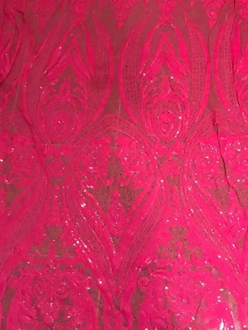 2(XS) / Pink Ocstrade Clothing Manufacturers Custom Sparkly Evening Dresses Glitter Sequin Plunging Neckline Trumpet Long Train Prom Dress