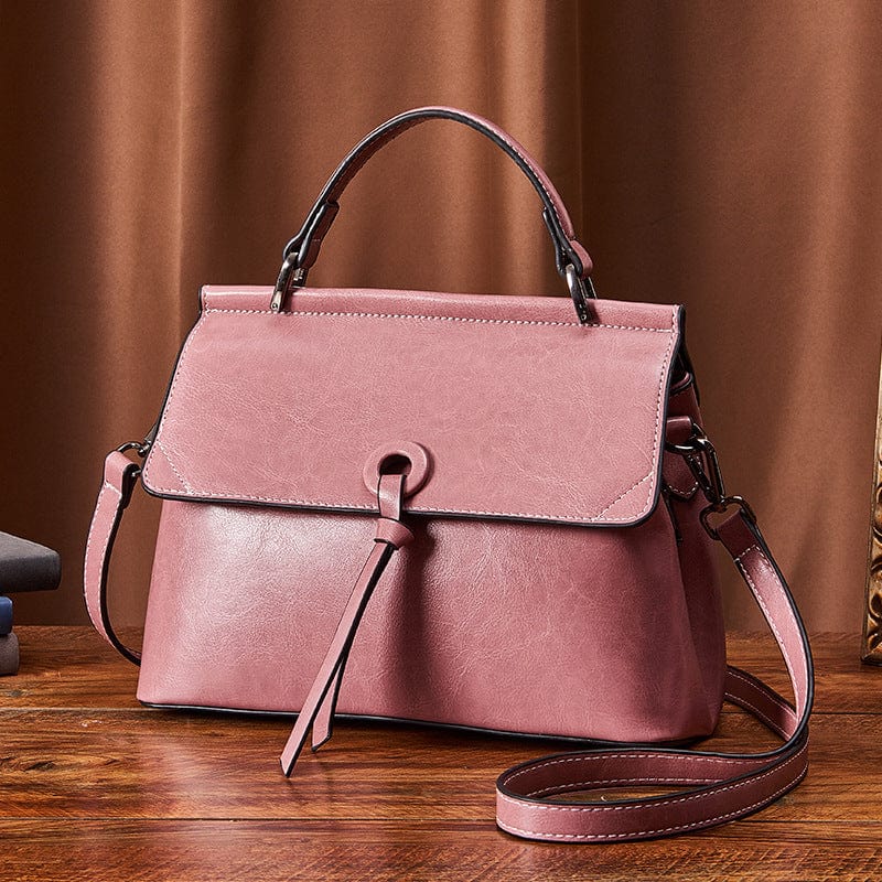 20*12*27cm / pink Trendy genuine leather shoulder handbag fashion logo custom crossbody bag new style vintage real ladies bags leather handbags