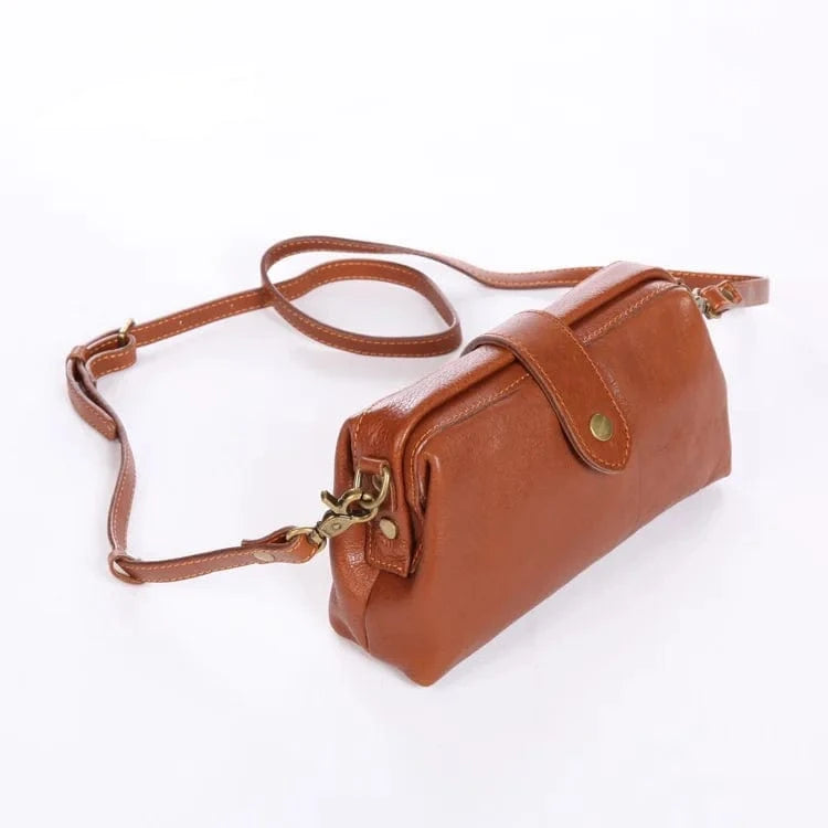 20*5*10cm / brown Vintage Genuine Leather Crossbody Shoulder Bag with Shoulder Straps Messenger Bag For Women