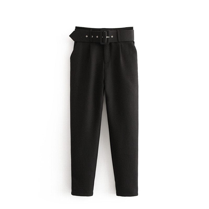 20 Colors High waist women dress harem pants with matching belt pocket casual formal office trousers for ladies