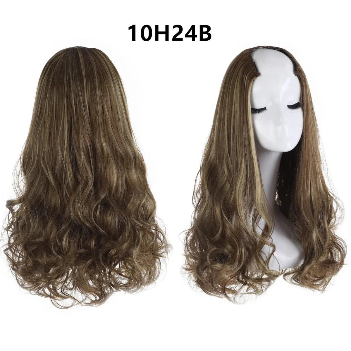 20 Inches / 10H24B SARLA  Wholesale 20" Long Curly Loose Wave Synthetic Hairpieces Natural Hair Extension Clip-in Upart U Part Wigs