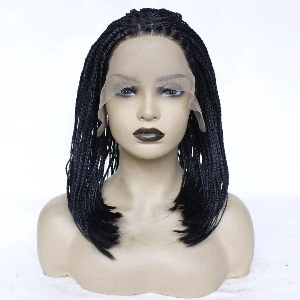 20 Inches / 1b bob braids Best Vendor for Braided Wigs Hair Frontal Lace Box Braiding Hair 13X2.5 13X3 Density 150% Fiber French Curl Braiding Hair