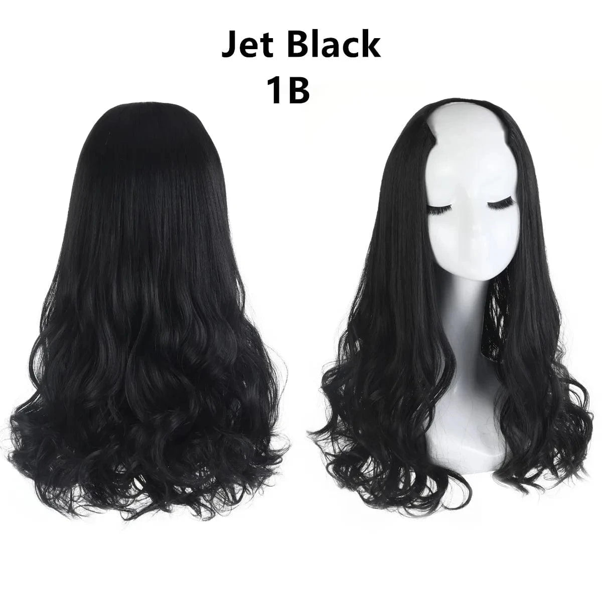 20 Inches / 1B SARLA  Wholesale 20" Long Curly Loose Wave Synthetic Hairpieces Natural Hair Extension Clip-in Upart U Part Wigs