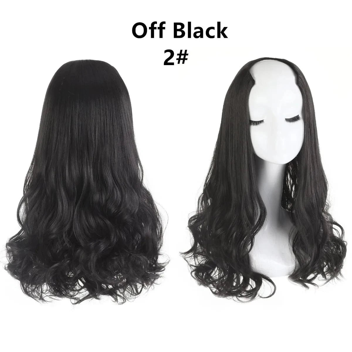 20 Inches / 2# SARLA  Wholesale 20" Long Curly Loose Wave Synthetic Hairpieces Natural Hair Extension Clip-in Upart U Part Wigs