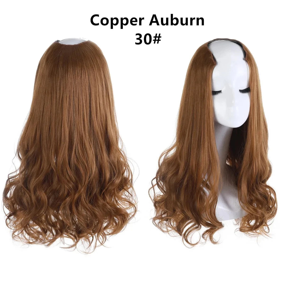 20 Inches / 30# SARLA  Wholesale 20" Long Curly Loose Wave Synthetic Hairpieces Natural Hair Extension Clip-in Upart U Part Wigs