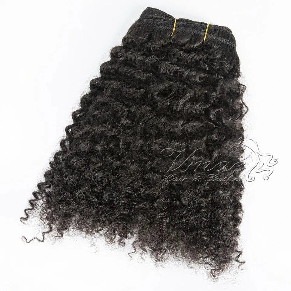 20 Inches / 3C 100g VMAE Indian Full Cuticle Aligned Virgin Kinky Curly Natural Body Water Wave Remy Raw Human Hair Clip In Extensions