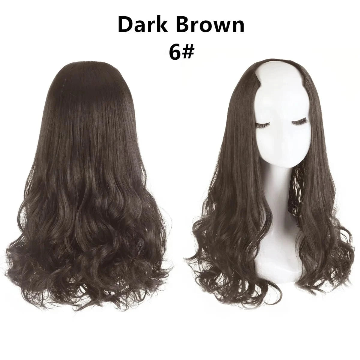 20 Inches / 6# SARLA  Wholesale 20" Long Curly Loose Wave Synthetic Hairpieces Natural Hair Extension Clip-in Upart U Part Wigs