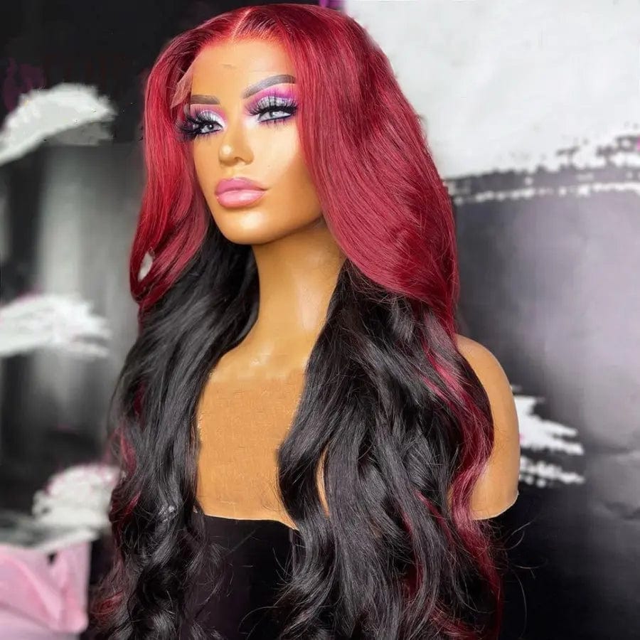 20 Inches / Color 2 Allure Romance Ombre Burgundy Color Wavy Wigs