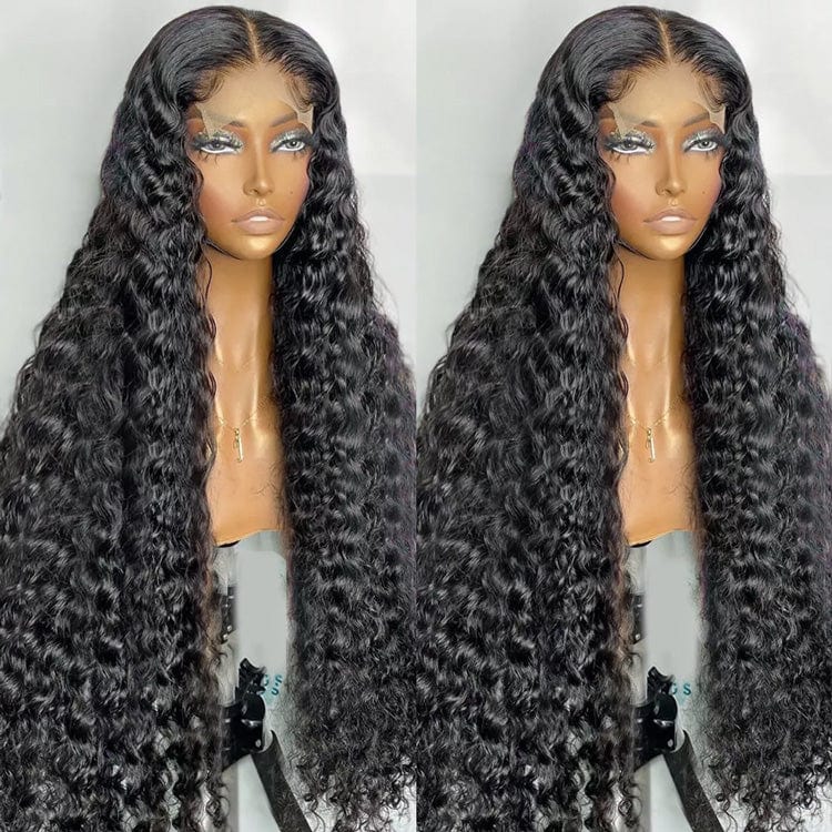 20 Inches / Deep Wave Brazilian Hair Brown Lace Straight Preplucked Human Hair Wigs pre plucked 360 Full Lace Color Frontal Wig For black Women