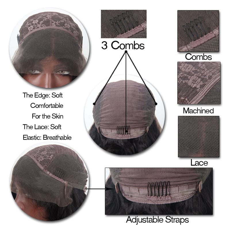 20 Inches / lace front wig remy brazilian virgin human hair wig for black women hd transparent swiss full lace wig 200 density 13x6 hd human hair wigs