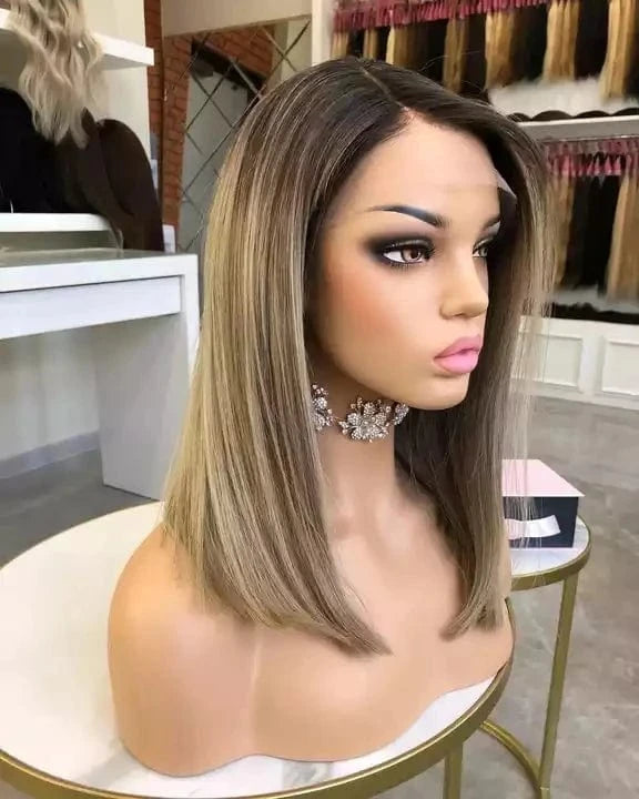 20 Inches / Style 2 Top Quality European Hair Bob Wigs Swiss Lace Frontal Short Style Super Double Drawn Cuticle Aligned Virgin Hair Glueless Wig