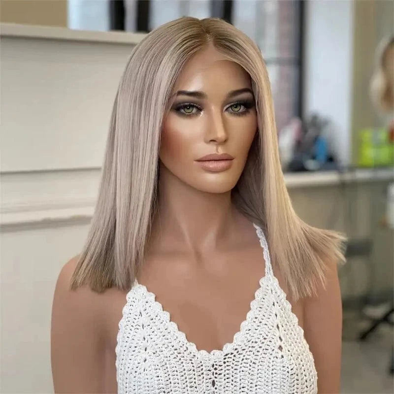 20 Inches / Style 3 Russian Human Hair Lace Front Wigs Bob Highlight Balayage Double Drawn HD Lace European Remy Hair Allure Romance Silky Wave