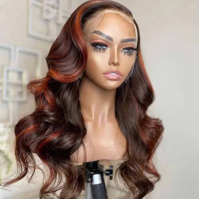 20 Inches / # style4 Unprocessed Black Green Highlight Color Natural Wave Pre Plucked Bleached Knots Cuticle Aligned Lace Front Wigs