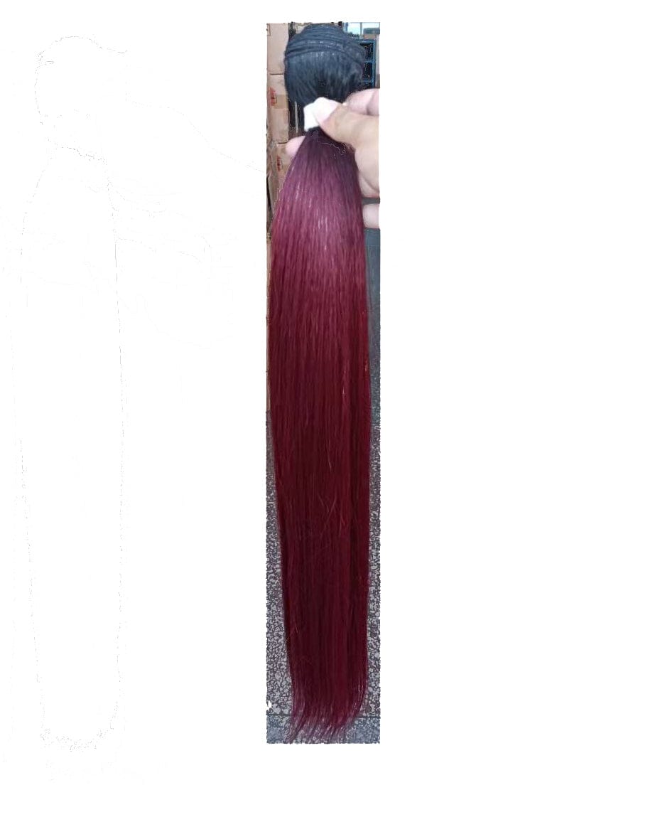 20 Inches / TT1B/BUG sleek high quality wholesale bundles 12 to 36 inches cheap hair Brazilian straight weaving synthetic hair extension for women