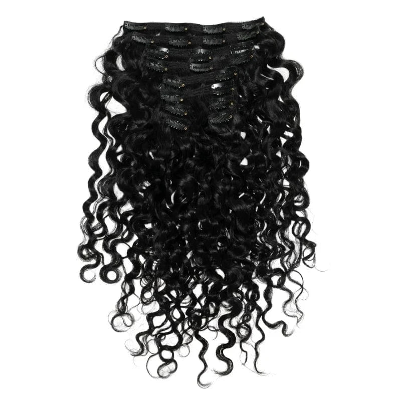20 Inches / water wave 100g VMAE Good Quality Factory Directly Virgin Cuticle Aligned Hair Clips Human Extensions Clip In Kinky Clip Ins 4a 4b 4c Hair