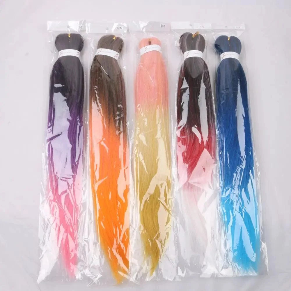 200pcs Shipping by Express DHL Cheap 26inch Long Solid Color Pre stretched Ombre  Perm Yaki Style Braids Synthetic Braiding Hair