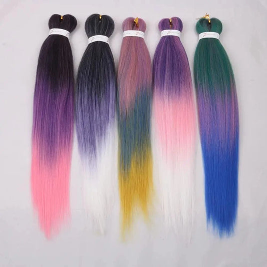 200pcs Shipping by Express DHL Cheap 26inch Long Solid Color Pre stretched Ombre  Perm Yaki Style Braids Synthetic Braiding Hair