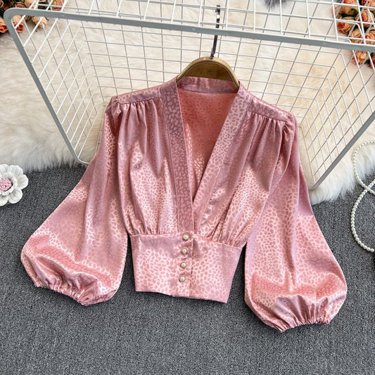 2022  best sell Leopard print shirt elegant women ladies' blouses  tops for women