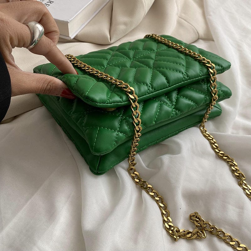 2022 Chain Shoulder Crossbody Bag Envelope Luxury PU Leather Quilted Handbags Purses for Women Wholesale