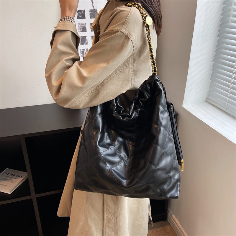 2022 Designer New Vegan Leather Purse for Ladies Inclined Shoulder Bag Lady Quilted Chains Handbags for Women Luxury Custom Logo