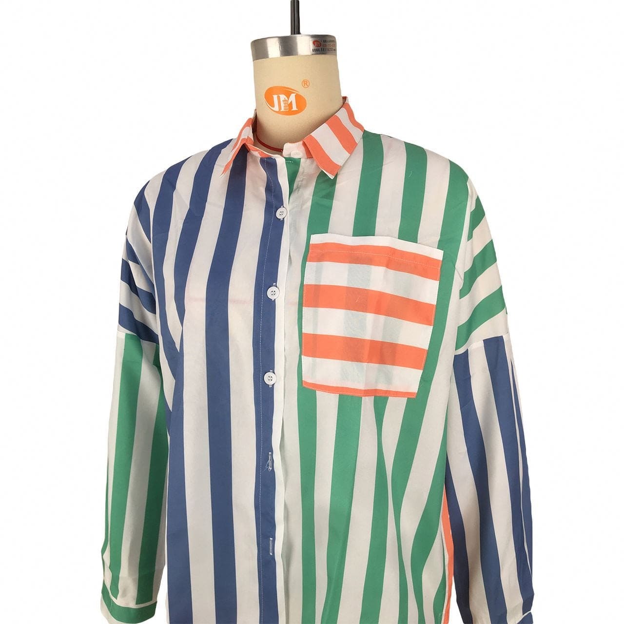 2022 fall new arrival striped casual boyfriend style shirts plus size women's blouses