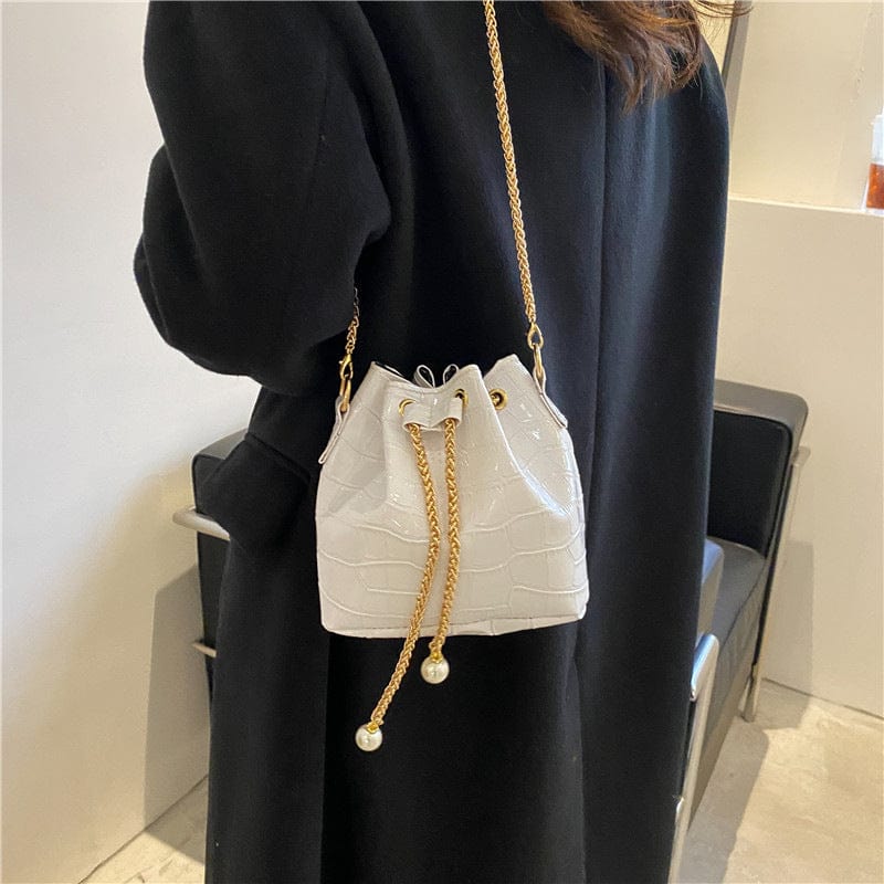 2022 Fashion Crocodile Pattern Mini Bucket Clutch Bag Small Designer Crossbody Tote Bags For Girl