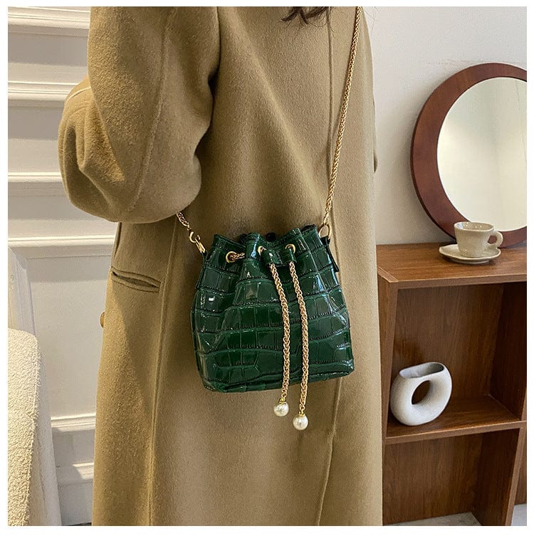 2022 Fashion Crocodile Pattern Mini Bucket Clutch Bag Small Designer Crossbody Tote Bags For Girl