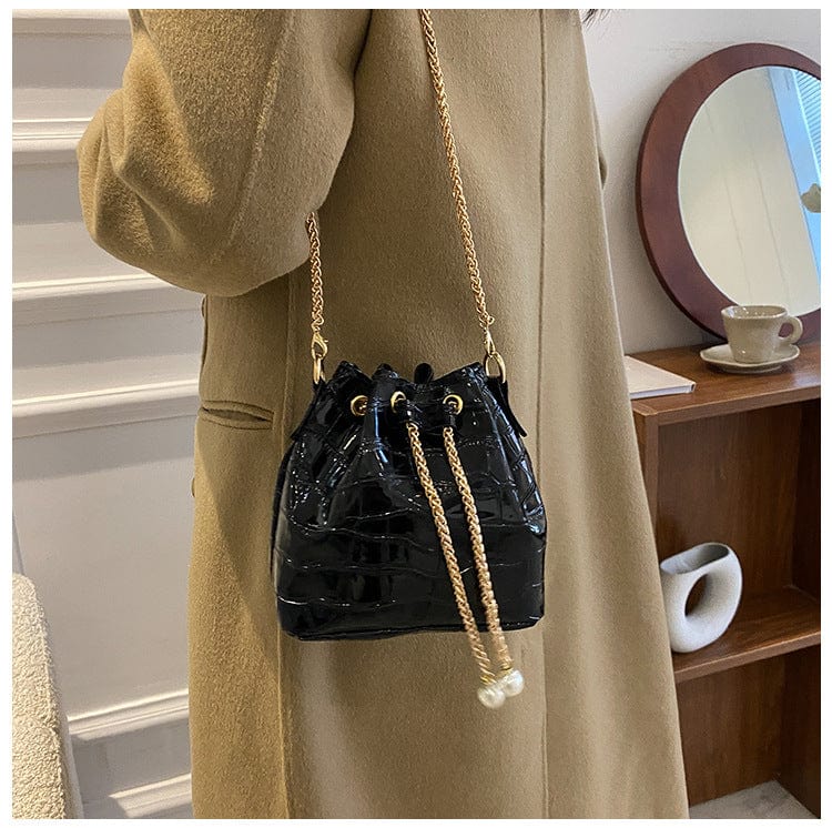 2022 Fashion Crocodile Pattern Mini Bucket Clutch Bag Small Designer Crossbody Tote Bags For Girl