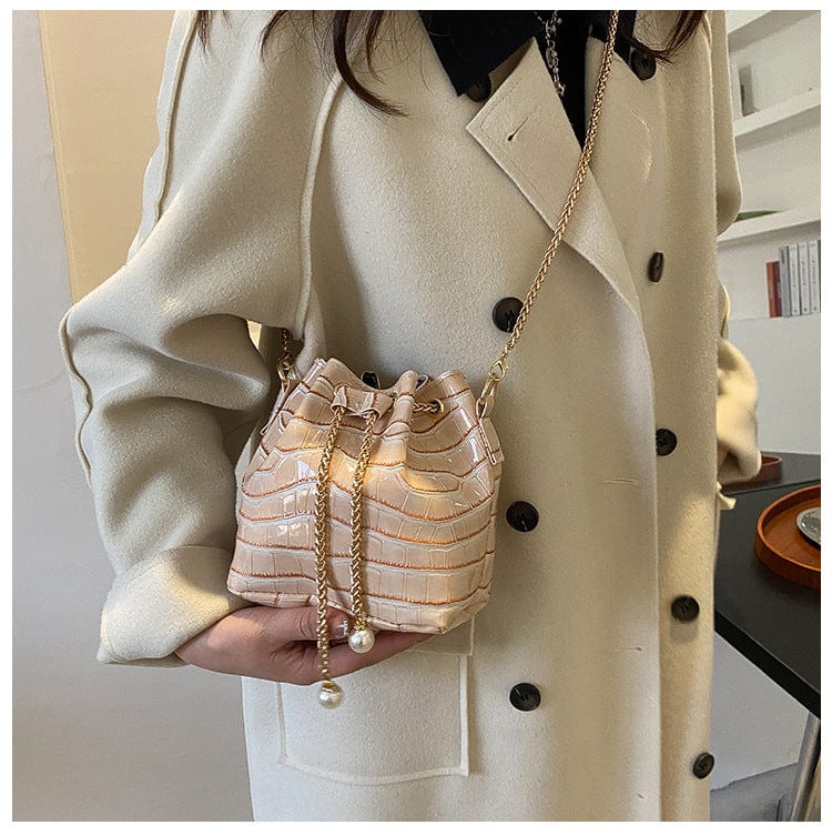 2022 Fashion Crocodile Pattern Mini Bucket Clutch Bag Small Designer Crossbody Tote Bags For Girl