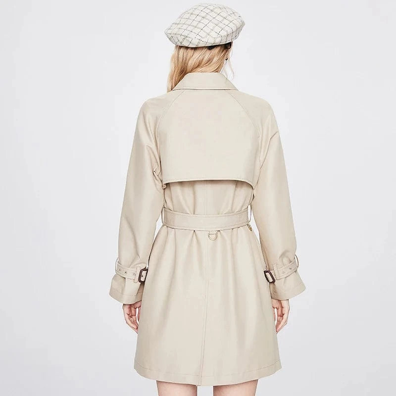 2022 Fashion Double Breasted Lapel Jacket Winter Windproof Trench Coat For Women