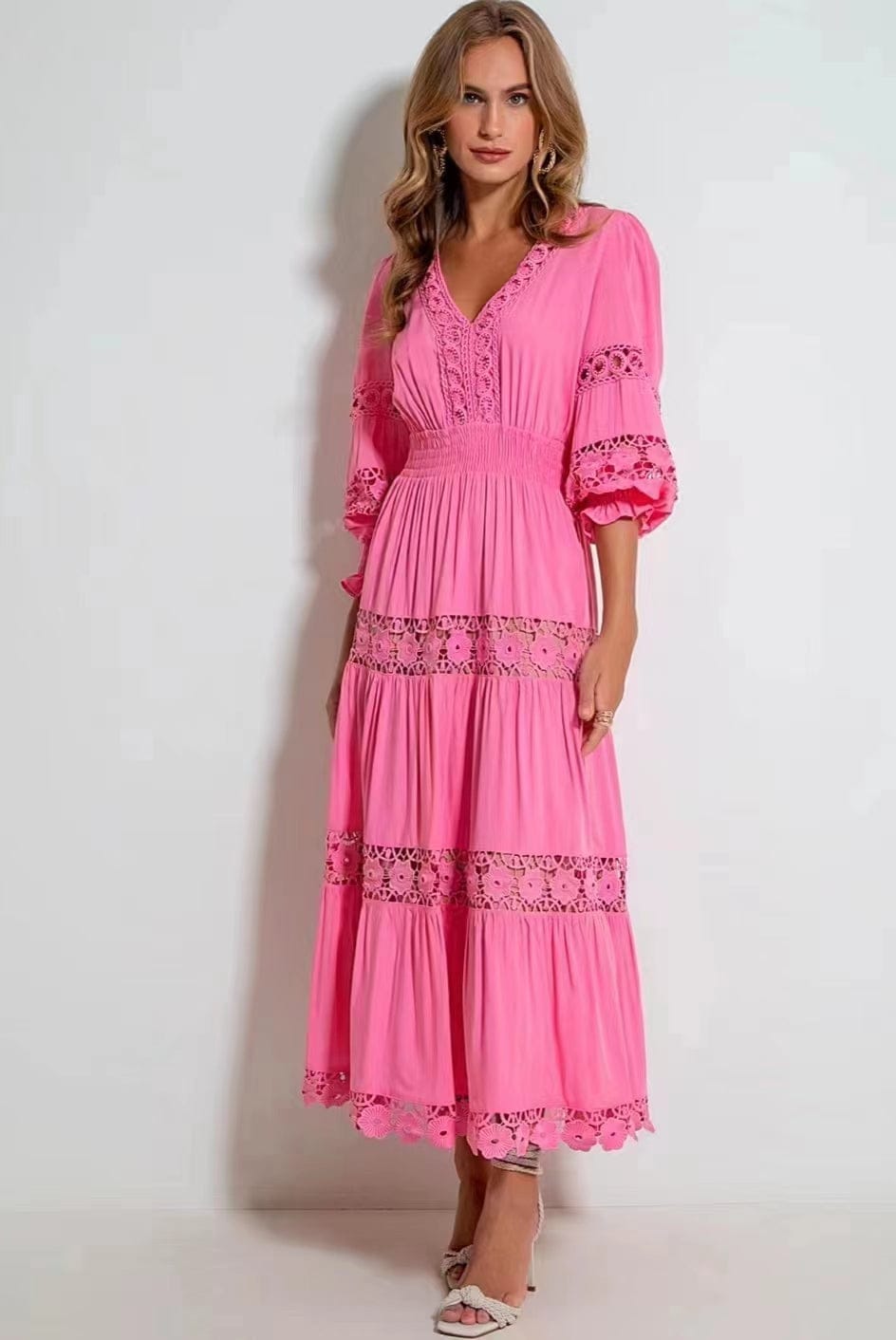2022 Fashion New Ropa De Mujer V-neck Skirt Women's Summer Waist Slimming Vacation Beach Dress