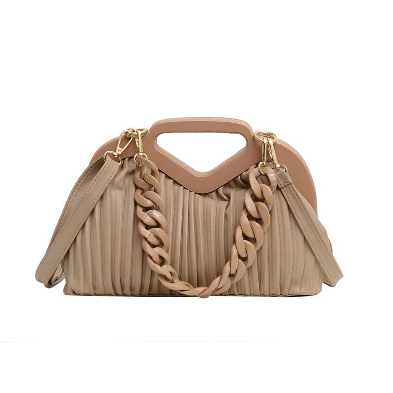 2022 Handbags for Women Luxury Thick Chain Top Handle Designer Pleated Ladies Shoulder Bags Clutch Purses Crossbody Bag