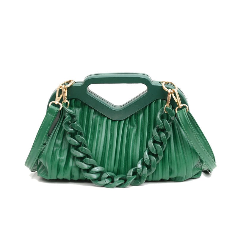 2022 Handbags for Women Luxury Thick Chain Top Handle Designer Pleated Ladies Shoulder Bags Clutch Purses Crossbody Bag
