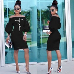 2022 Hot sale faith tops off shoulder long sleeve maxi dress ladies casual  bodycon dresses for women lounge wear faith clothes