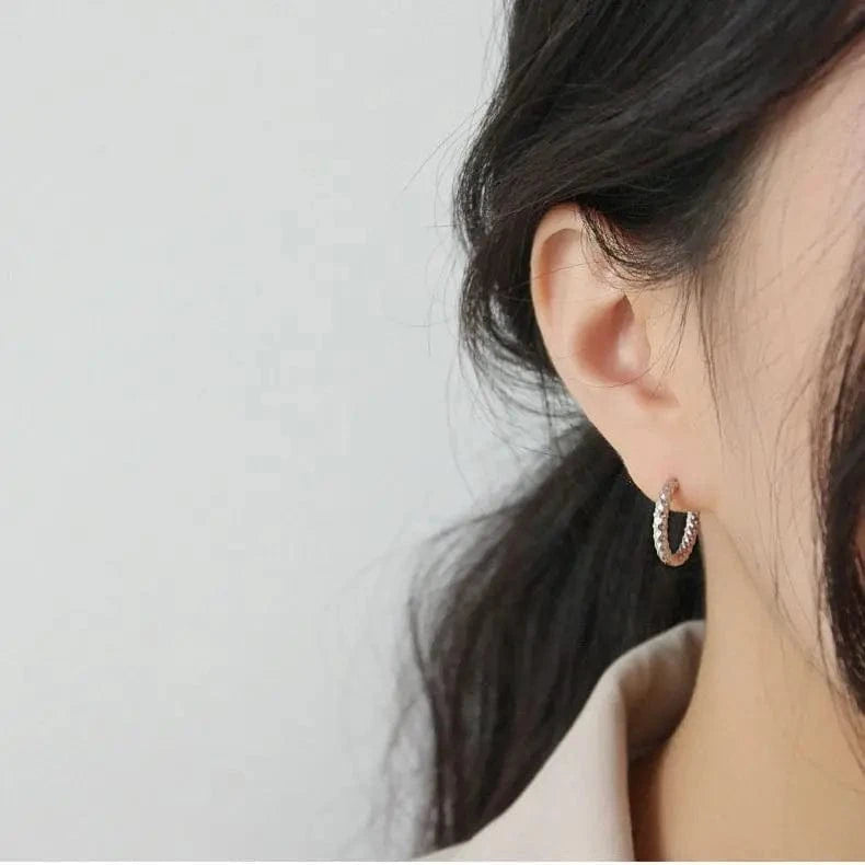 2022 NEW 925 Sterling Silver 2 sizes Gypsophila Gold plated hoop earrings jewelry