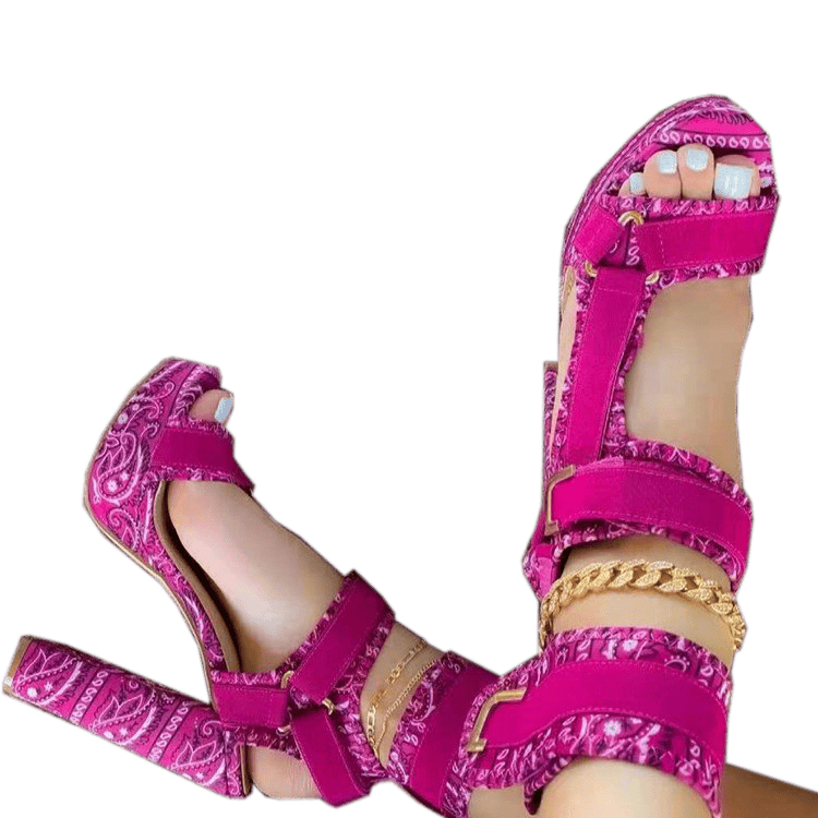 2022 new arrival women's sandals blue platform heelshigh heels shoes for women bandana sexy heels for women