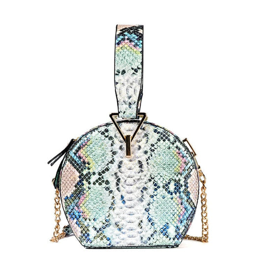 2022 new collection luxury quality python skin small round bags women handbags ladies handbags for women