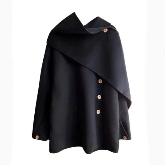 2022 New Design Single Button Wool Shawl Mid-Length Womens Cashmere Wool Coats