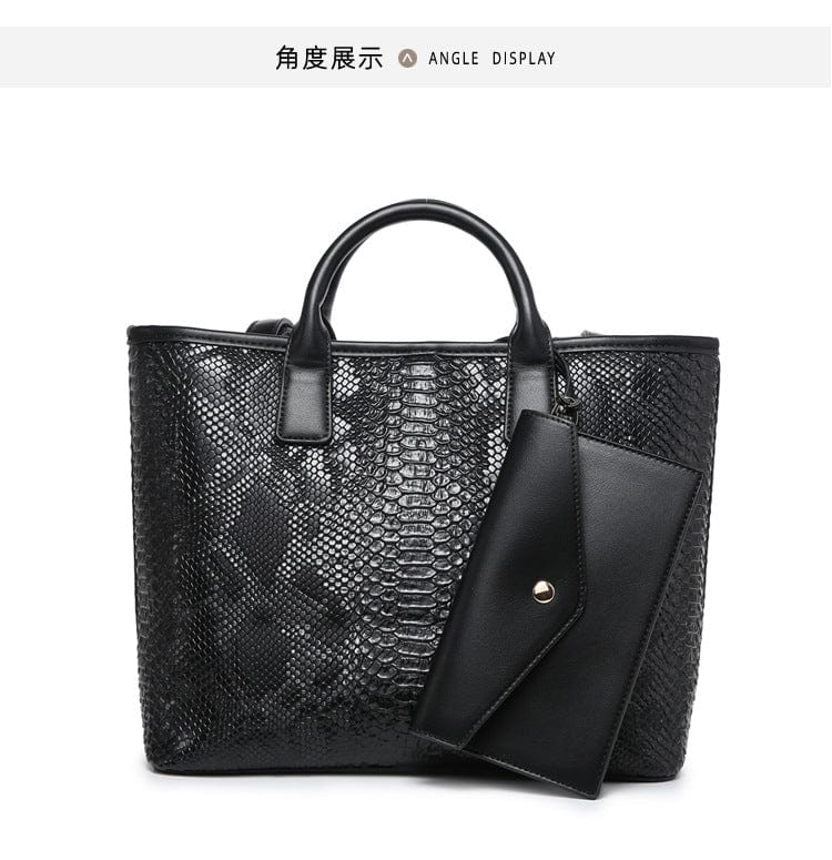 2022 New Design Snake Leather Luxury Bags Quality Python Leather Women Tote Bag Custom