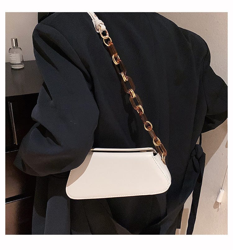2022 New fashion pu leather single shoulder messenger bags women handbags ladies acrylic chain small square hand bags