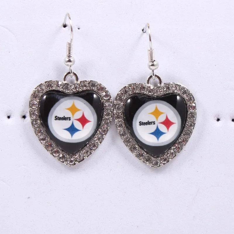 2022 new football teams series women stainless steel earrings accessories heart statement earrings cute girl hoop earrings